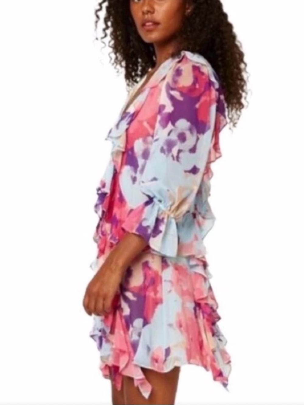 Misa Los Angeles Multicolor Ruffle Floral Mini Dress Sz: Sm 🌟EXCELLENT CONDITION - Picture 2 of 6